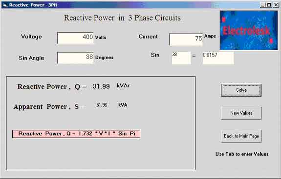 Screen shot of Reactive Power in Three Phase  Circuits