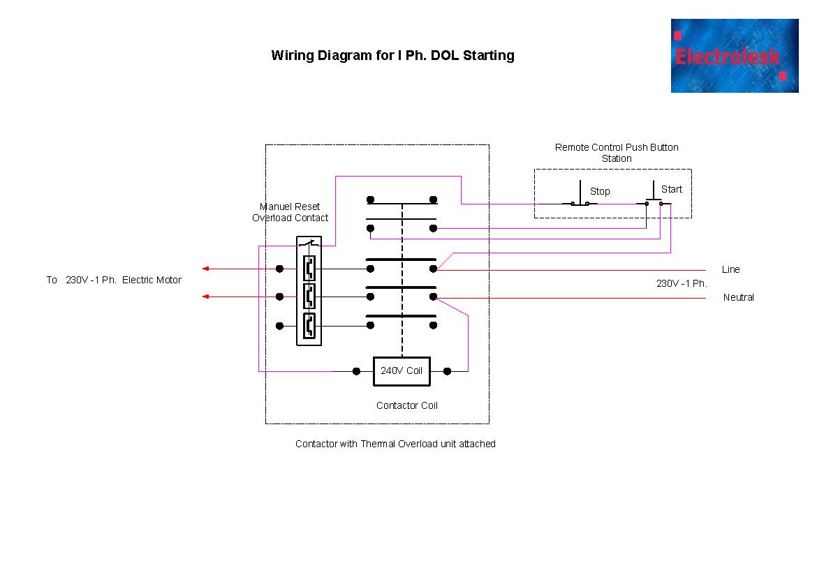1 Phase contactor wire connection image