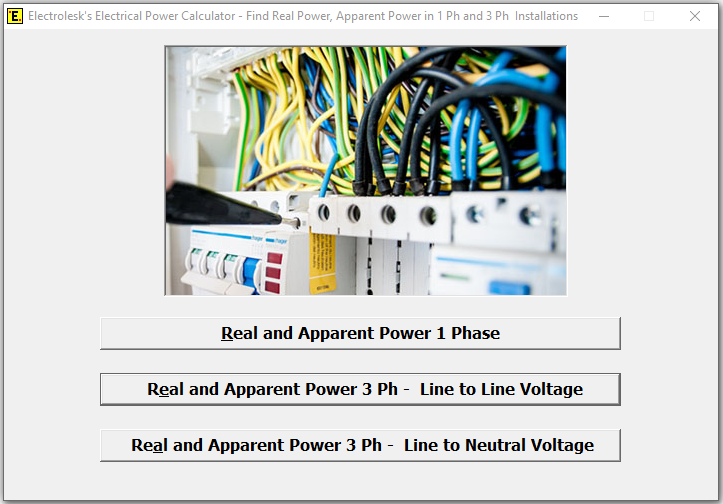 Finding Real and Apparent Power in 1Ph and 3Ph Installations- Screenshots